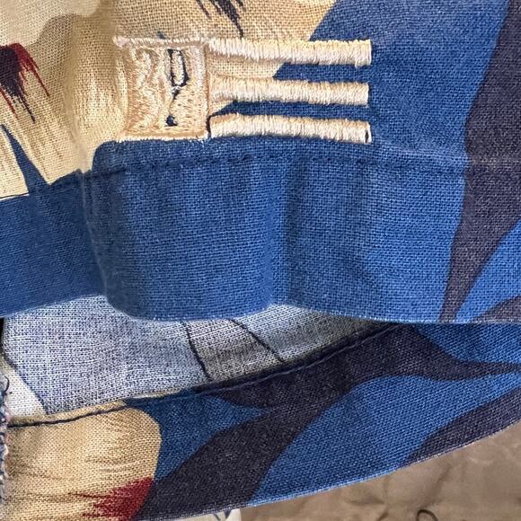 Wrangler Twenty X Hawaiian Shirt Tropical Print Button Down Men's Sz Medium Blue - Picture 7 of 9